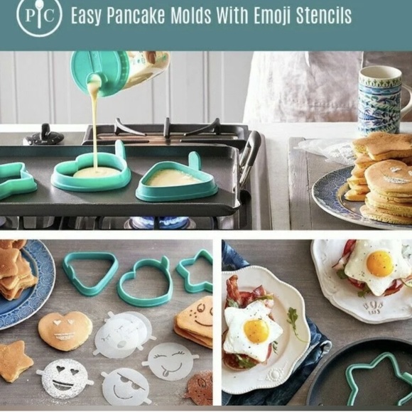 Brand New Pampered Chef Easy Pancake Molds and Emoji Stencils - Picture 2 of 4